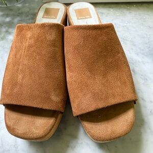 Dolce Vita Tan Suede Slide Sandals